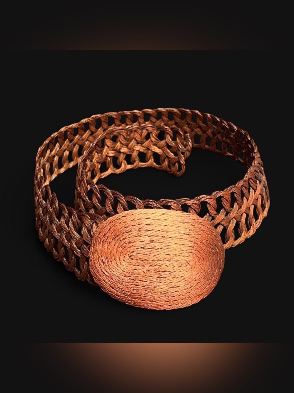 Vintage 1960’s 70’s copper infinity chain loop metal boho belt